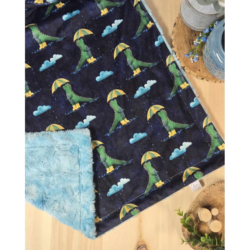 Croco-rain - Made to order - Blanket - Plain fur to be chosen upon reception of the printed fabric